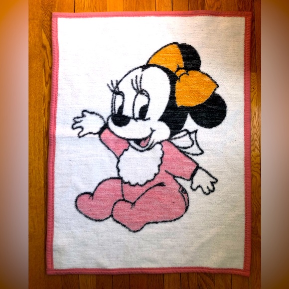 Vintage Biederlack Disney Baby Minnie Mouse Blanket - Picture 1 of 6